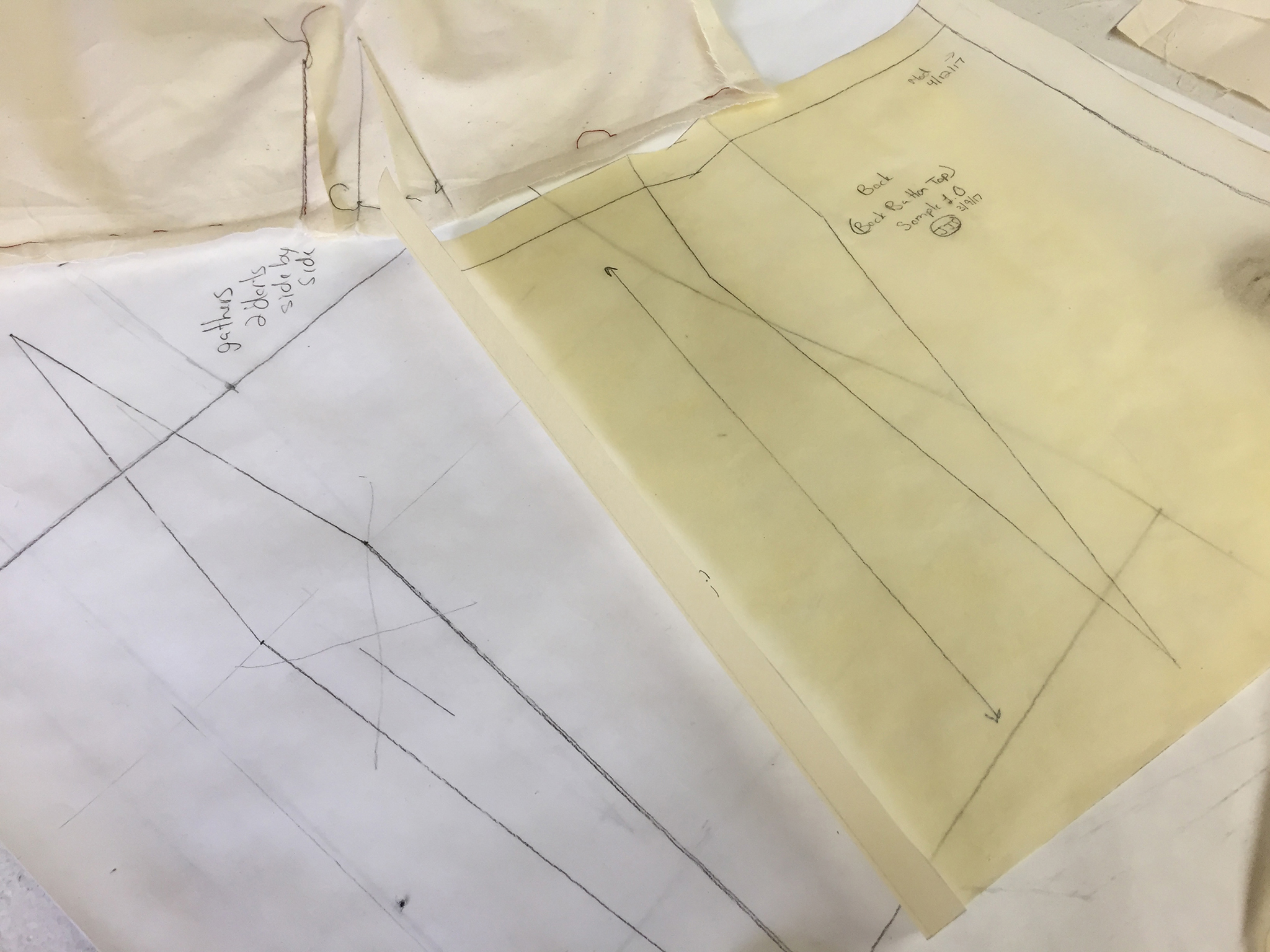Creating my line: images of drafting and pattern making